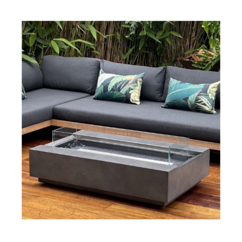 Outdoor Furniture With Fire Pit Table - Современный комплект уличной мебели из кортеновской
