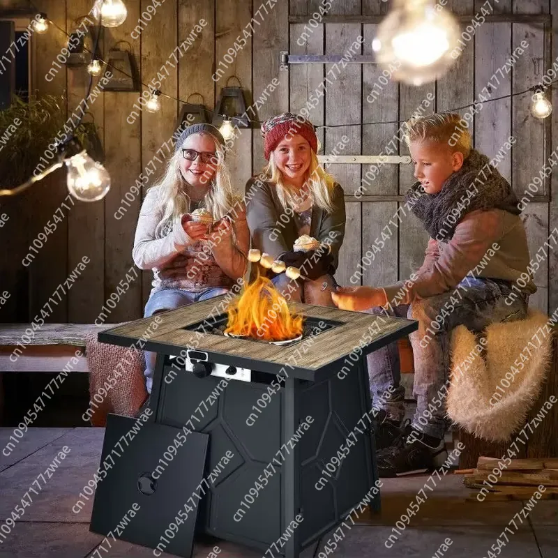 Outdoor Furniture With Fire Pit Table - Газовый стол-костровище 28 дюймов с крышкой,