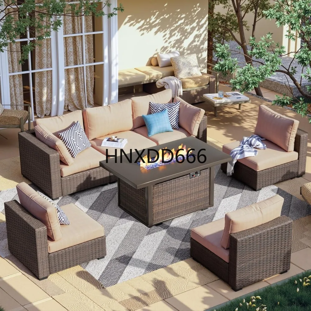 7-местный комплект садовой меб – обзор и цена Outdoor Furniture With Fire Pit Table