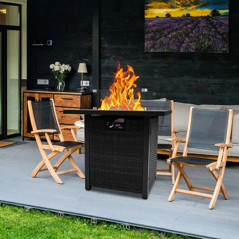 Плетеная мебель для патио, ком – обзор и цена Outdoor Furniture With Fire Pit Table