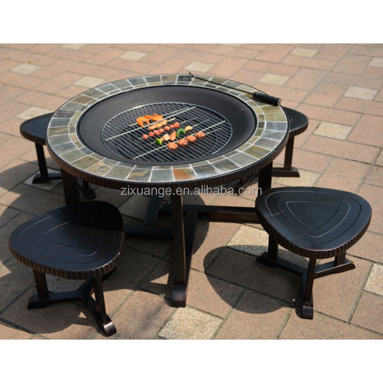 Уличный водонепроницаемый обед – обзор и цена Outdoor Furniture With Fire Pit Table